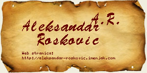 Aleksandar Rošković vizit kartica